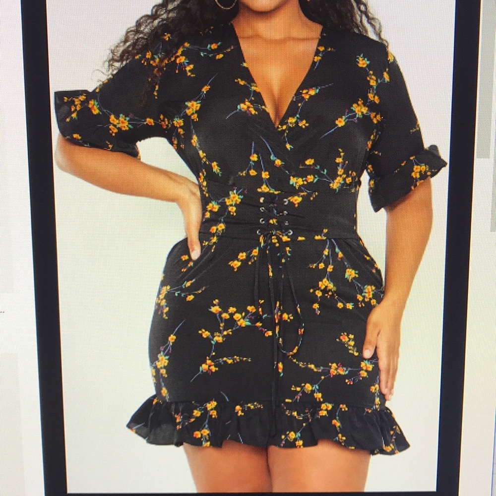 Pretty Little Thing Floral Corset Swing Dress 2X